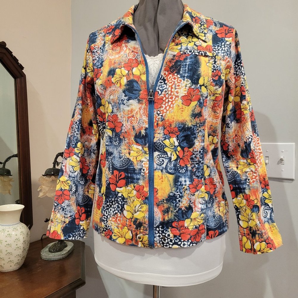 EUC M Koret City Blues Cotton Zip Jacket